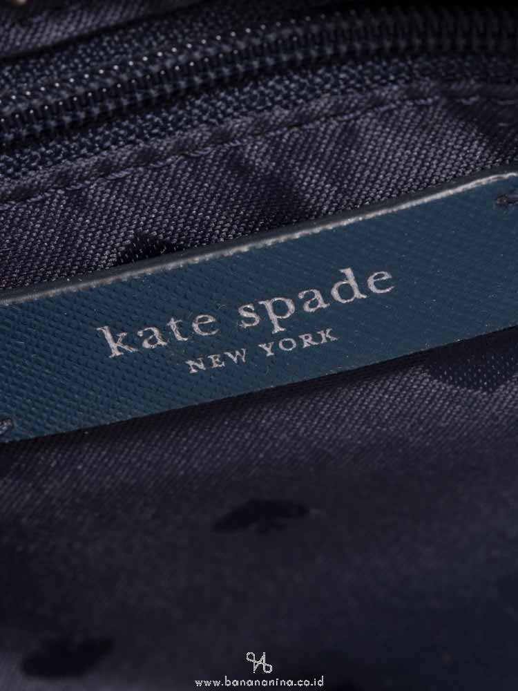 KATE SPADE Cameron Spade Flower Applique Medium Satchel Petrol Blue