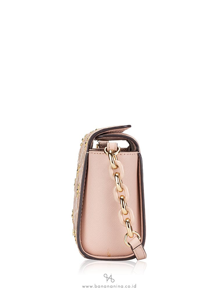 MICHAEL KORS Sofia Flower Embroidered Stud Small Crossbody Ballet