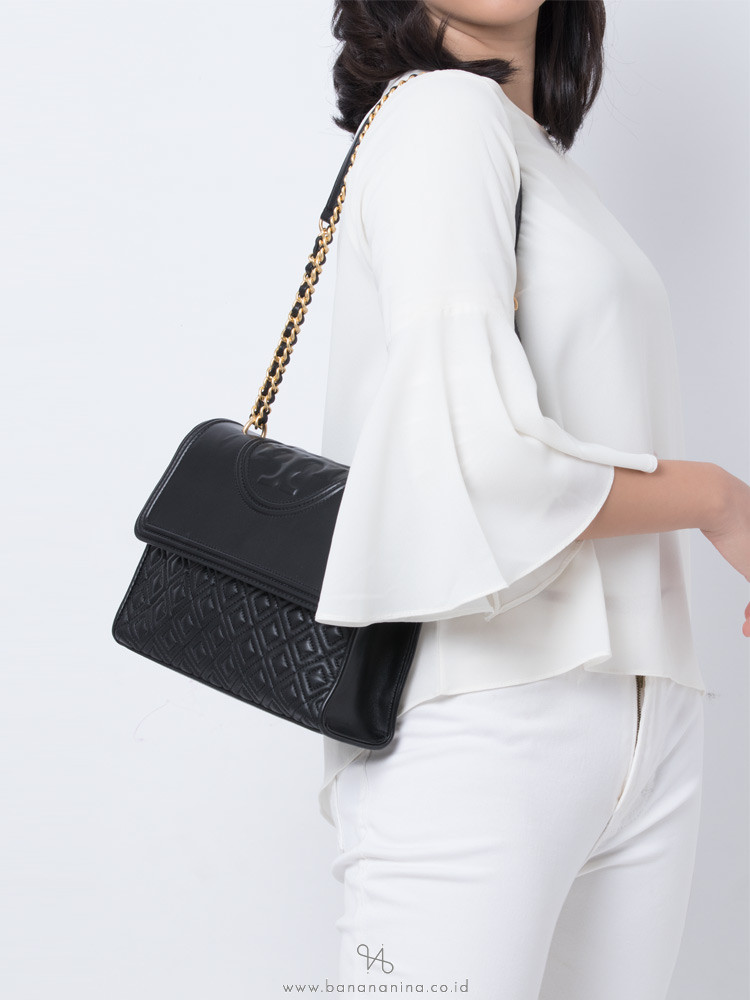 TORY BURCH Fleming Convertible Shoulder Bag Black Multi