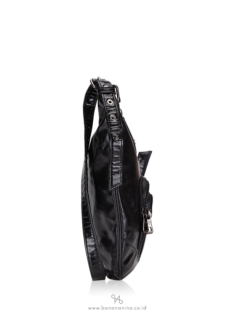 LONGCHAMP Patent Leather Legende Verni Crossbody Black