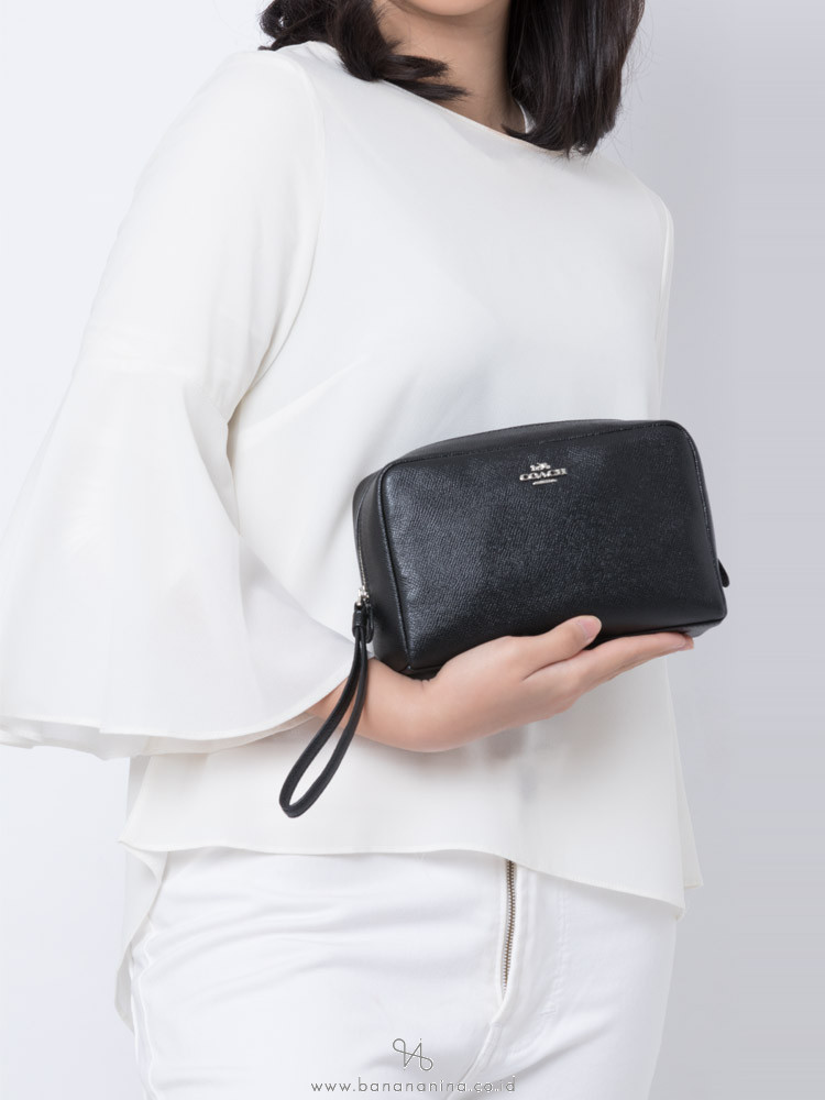 COACH 24797 Crossgrain Leather Cosmetic Case 20 Black