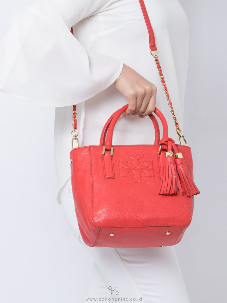 TORY BURCH Thea Mini Leather Bucket Bag Jasper