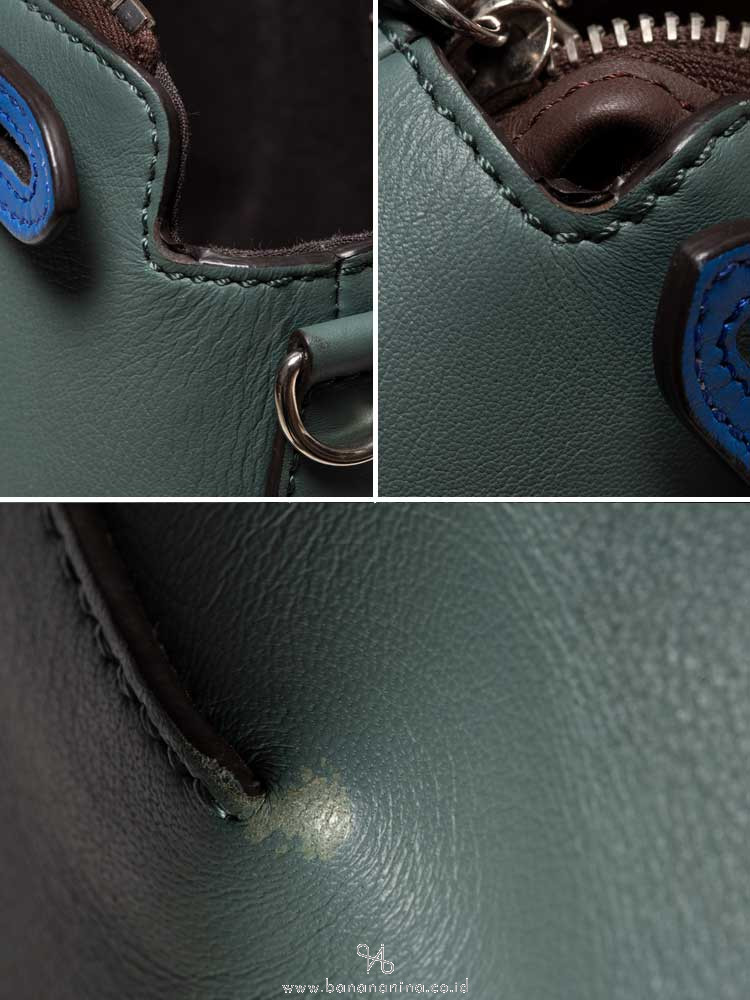 FENDI Tri-Color Mini By The Way Green Blue Brown