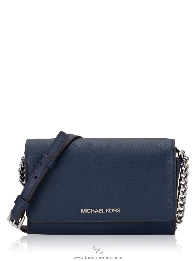 MICHAEL KORS Jet Set Medium Multifunction Phone Crossbody Navy