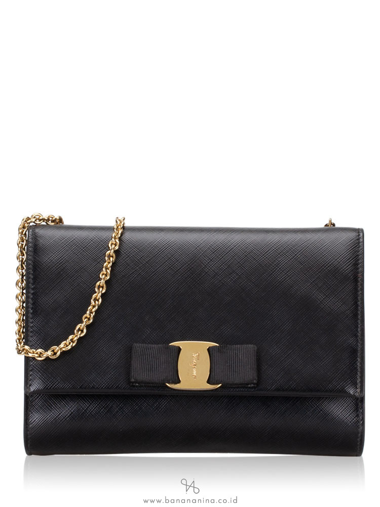 SALVATORE FERRAGAMO Ginny Vara Crossbody Black
