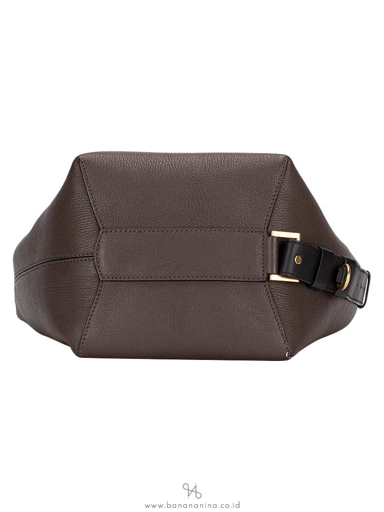 GIVENCHY Grained Leather GV Bucket Bag Heather Grey