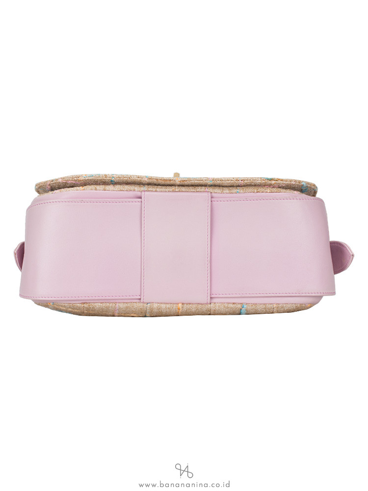 CHANEL Tweed Mademoiselle Turnlock Crossbody Pink