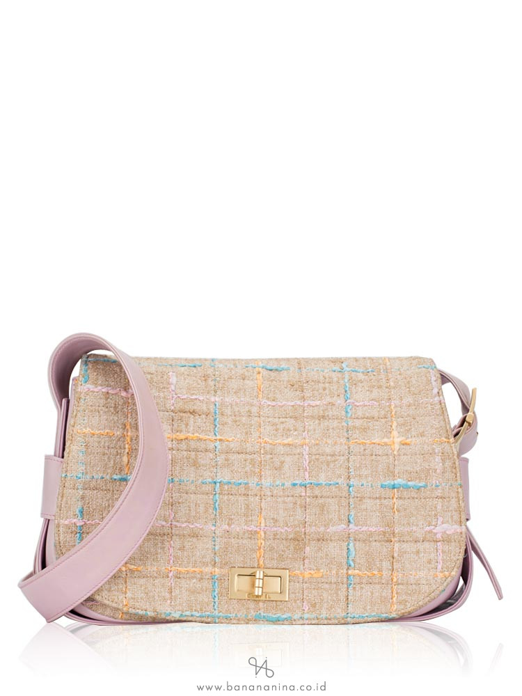 CHANEL Tweed Mademoiselle Turnlock Crossbody Pink