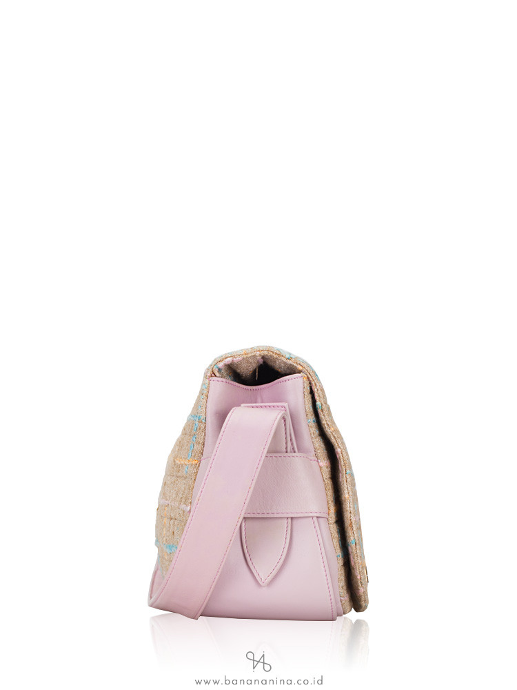 CHANEL Tweed Mademoiselle Turnlock Crossbody Pink