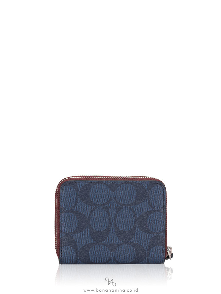 COACH 91618 Signature Blocked Small Double Zip Wallet Chalk Multi
