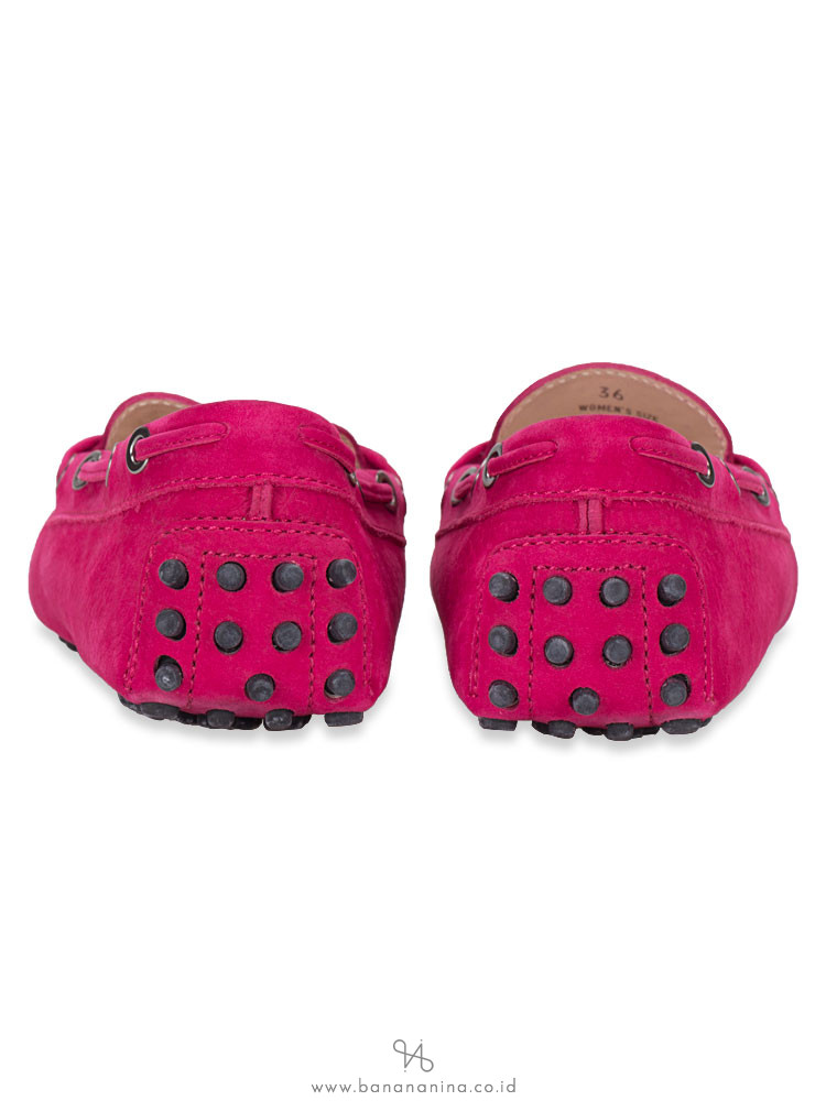 TOD'S Gommino Leather Driver Fuschia Sz 36