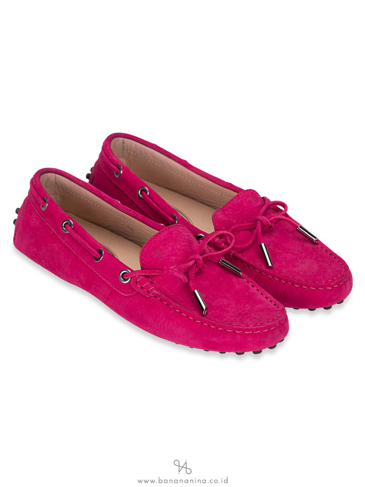 TOD'S Gommino Leather Driver Fuschia Sz 36