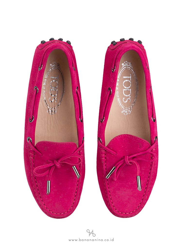 TOD'S Gommino Leather Driver Fuschia Sz 36