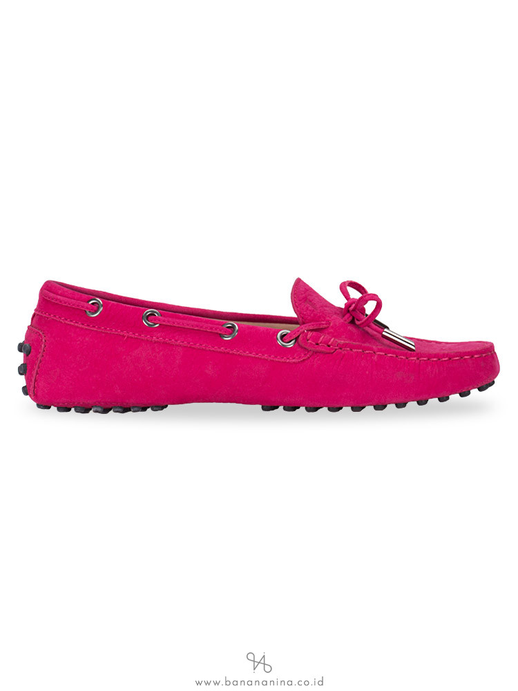 TOD'S Gommino Leather Driver Fuschia Sz 36