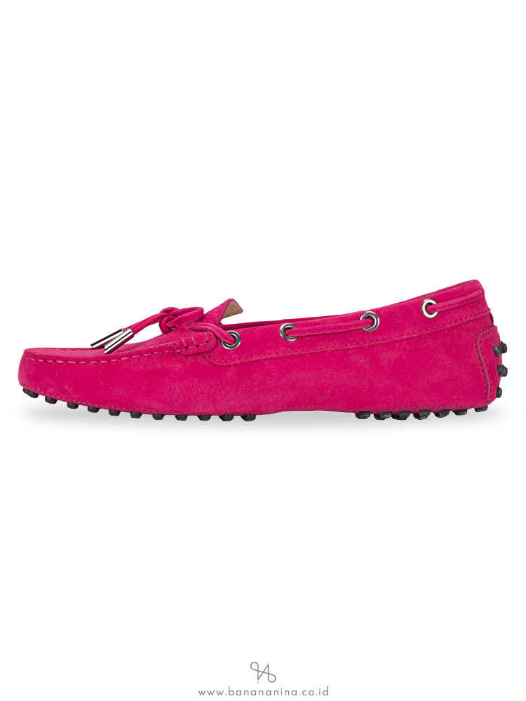 TOD'S Gommino Leather Driver Fuschia Sz 36