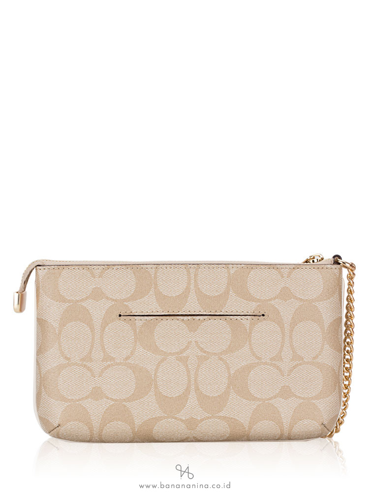 COACH 88035 Signature Wristlet Chain Light Khaki Chalk