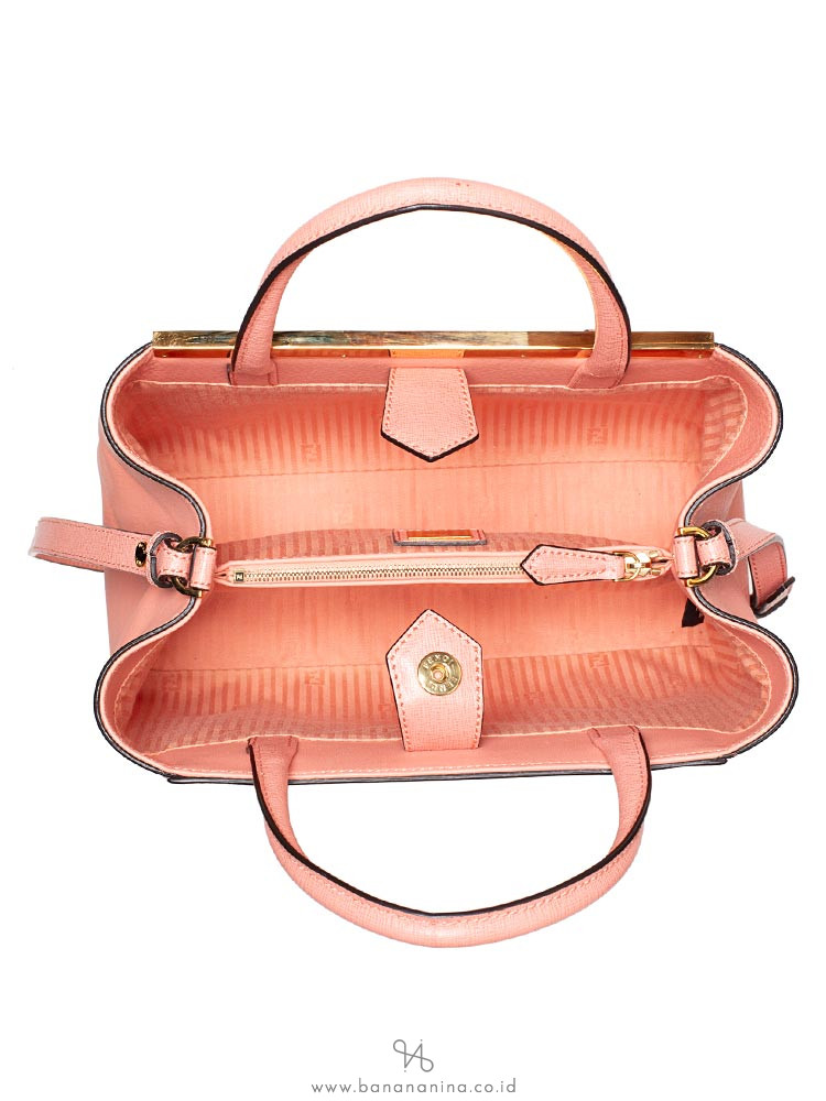 FENDI Vitello Elite Petite 2 Jours Tote Pink