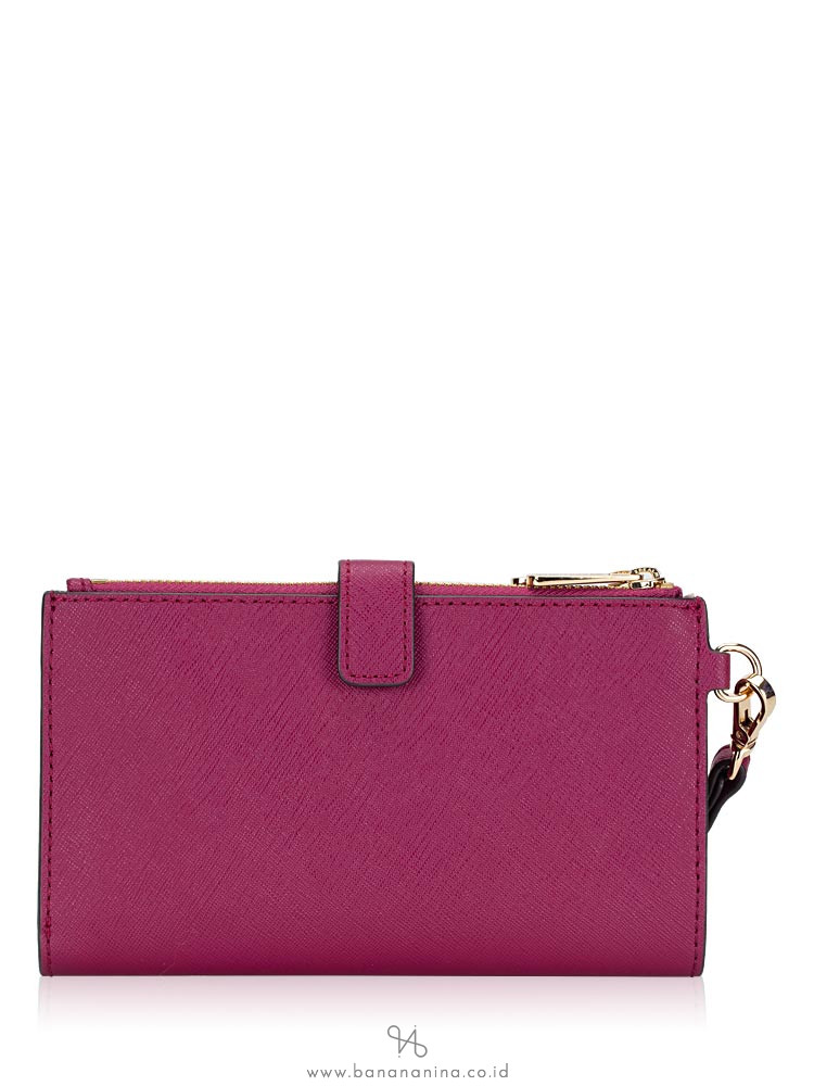 MICHAEL KORS Jet Set Travel Double Zip Wristlet Magenta
