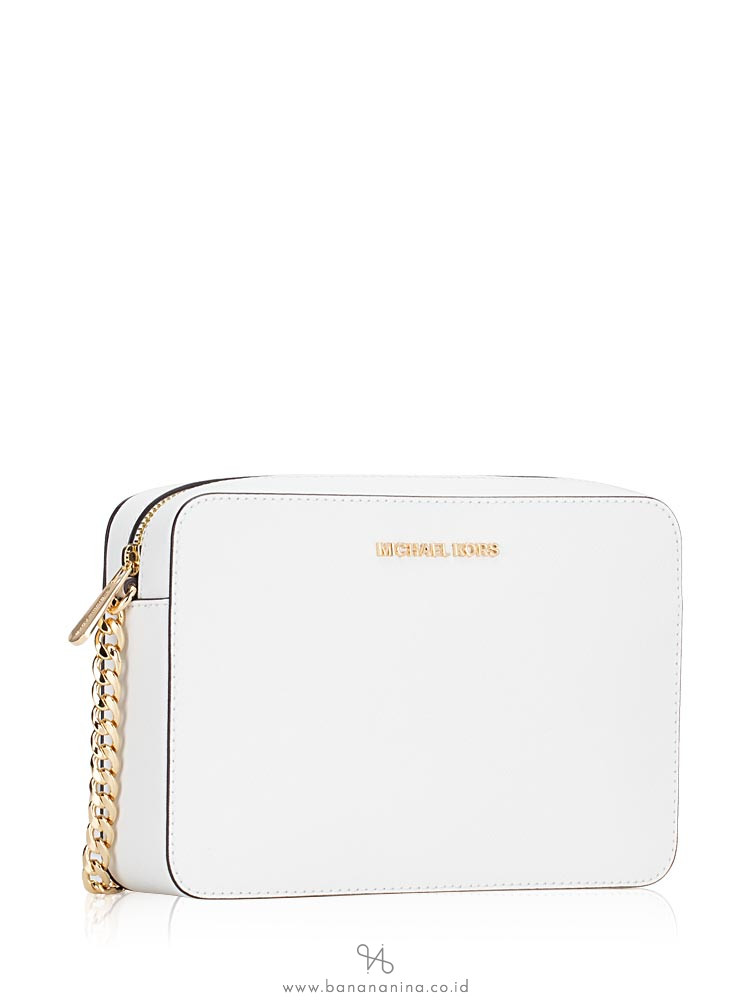 MICHAEL KORS Jet Set Item Large Crossbody Optic White