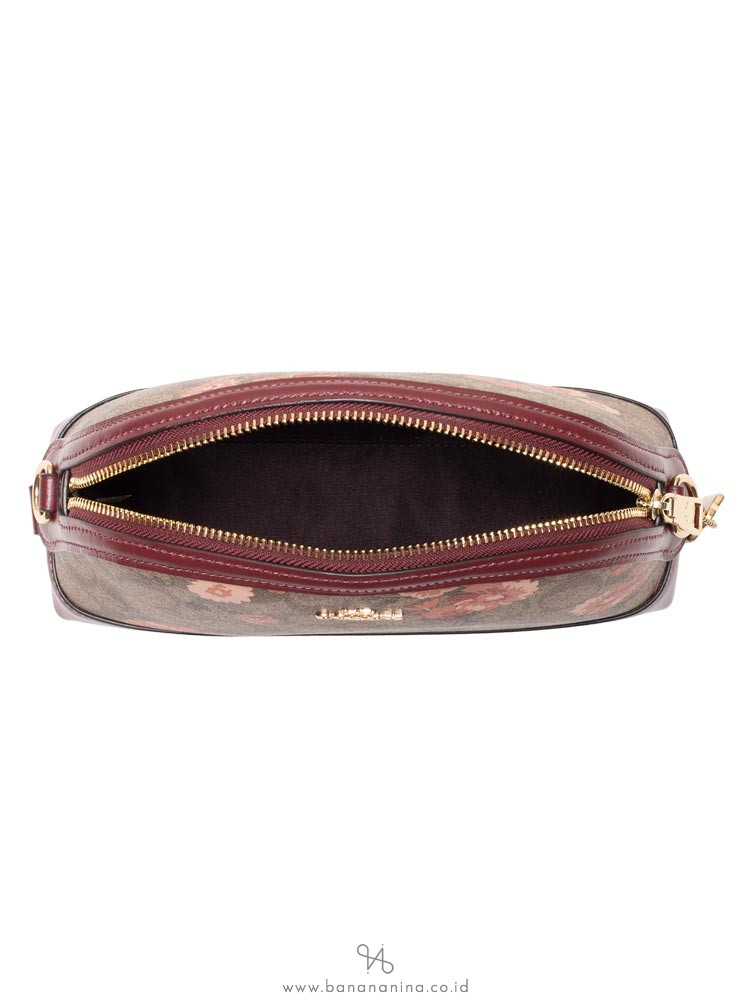 COACH 3055 SIgnature Prairie Daisy Dome Crossbody Khaki Coral Multi