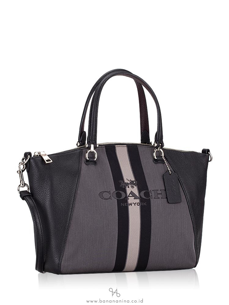 COACH 69646 Horse Carriage Jacquard Prairie Satchel Black