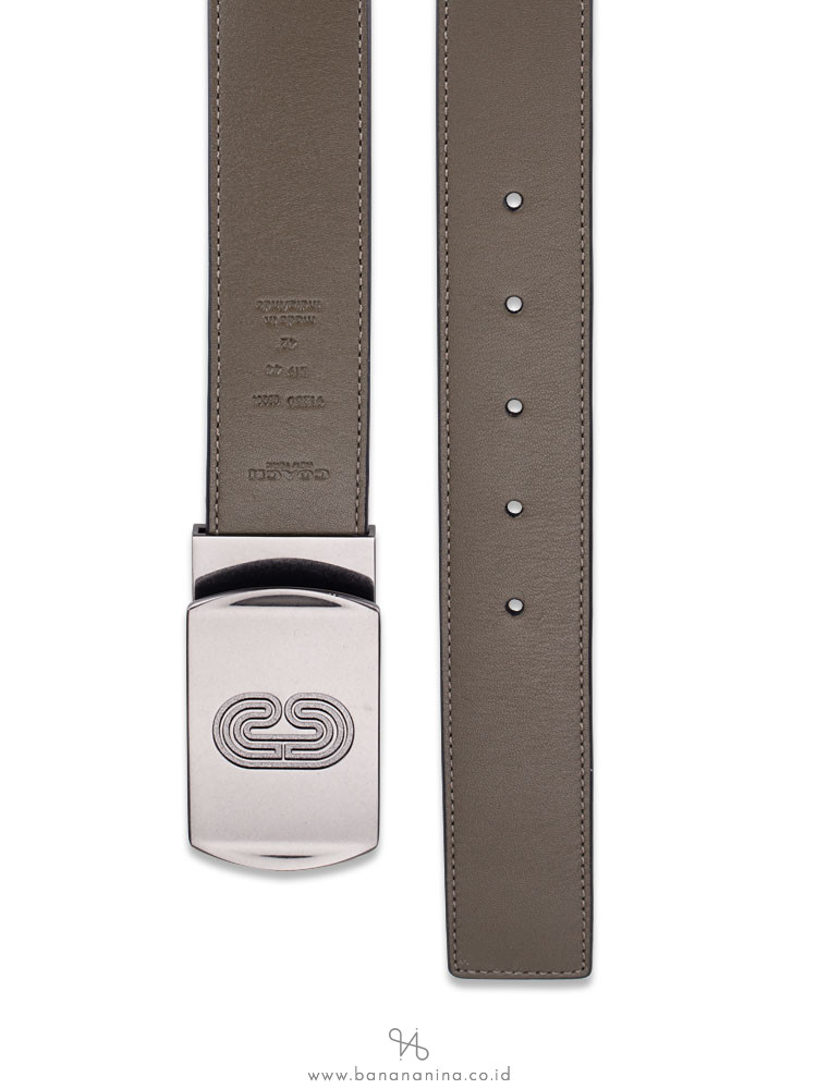 COACH Men 91280 Signature Retro Plaque Buckle Belt Tan Olive