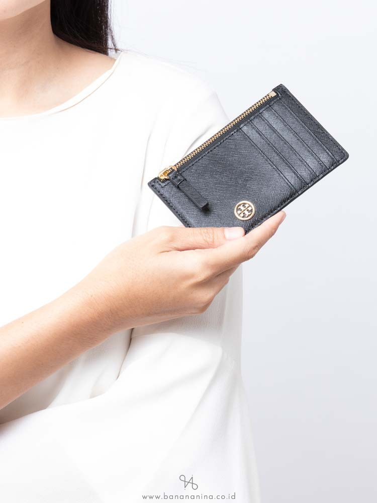 TORY BURCH Robinson Slim Card Case Black