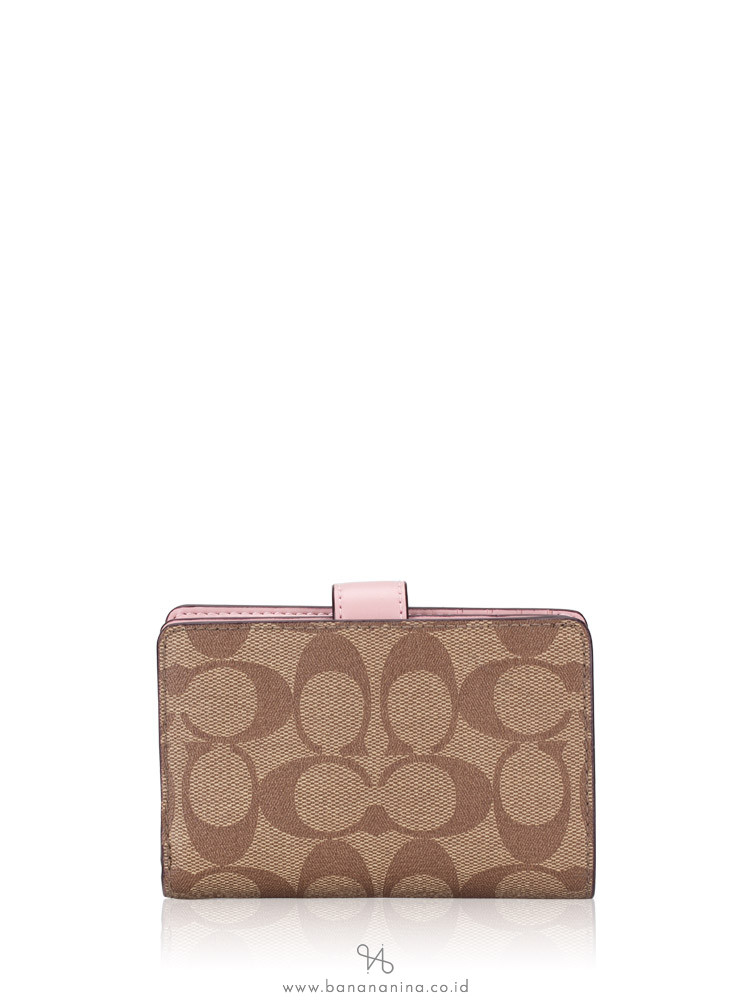 COACH 23553 Signature Medium Wallet Khaki Blossom