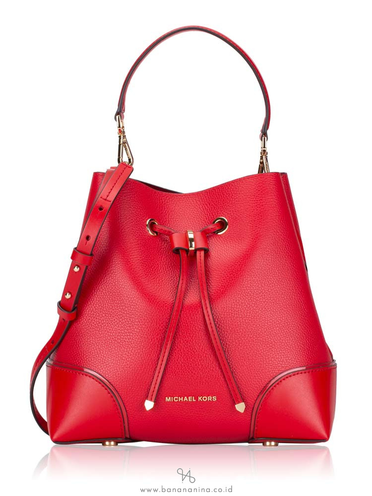 MICHAEL KORS Mercer Gallery Medium Convertible Bucket Bright Red