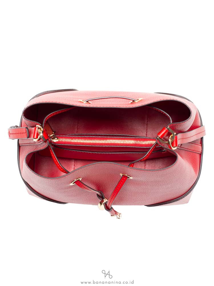 MICHAEL KORS Mercer Gallery Medium Convertible Bucket Bright Red
