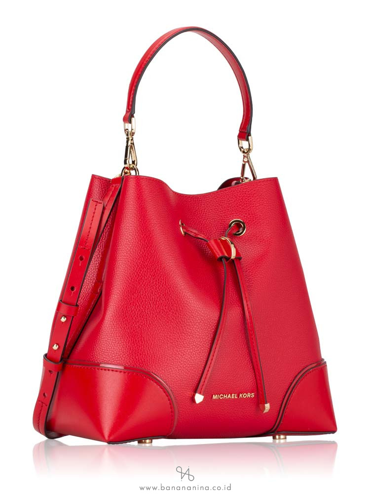 MICHAEL KORS Mercer Gallery Medium Convertible Bucket Bright Red