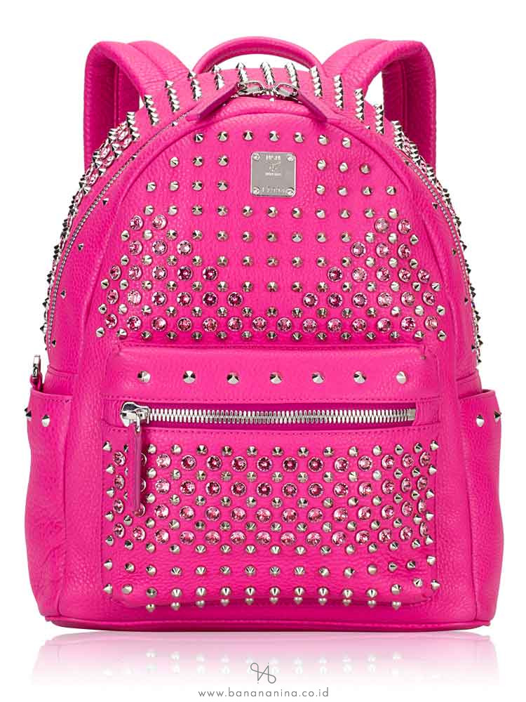 MCM Special Stark Swarovski Small Backpack Pink