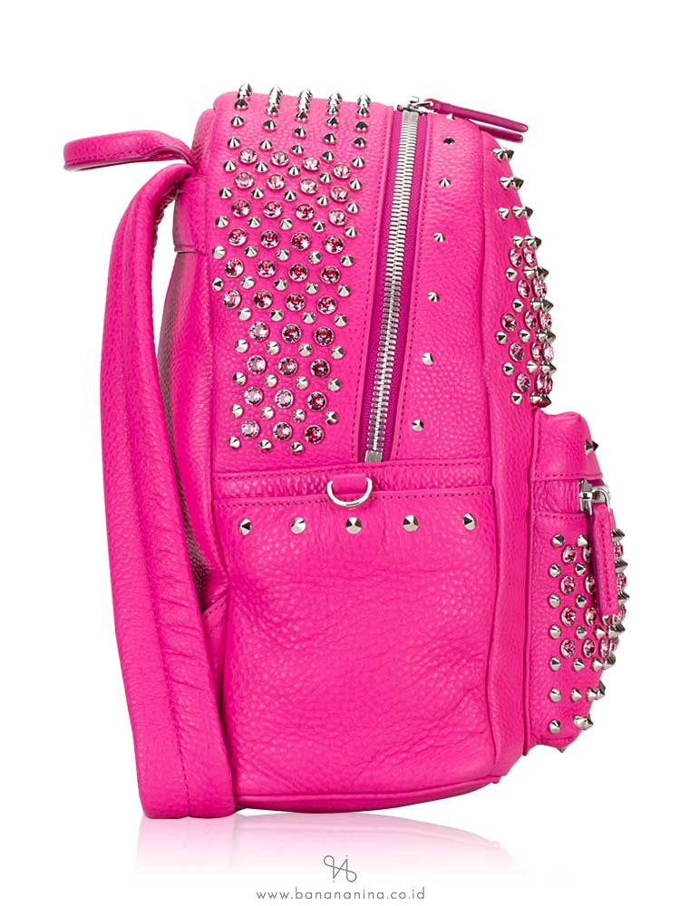 MCM Special Stark Swarovski Small Backpack Pink