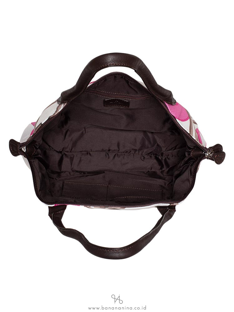 AIGNER Piccolina Signature Nylon Tote Pink White