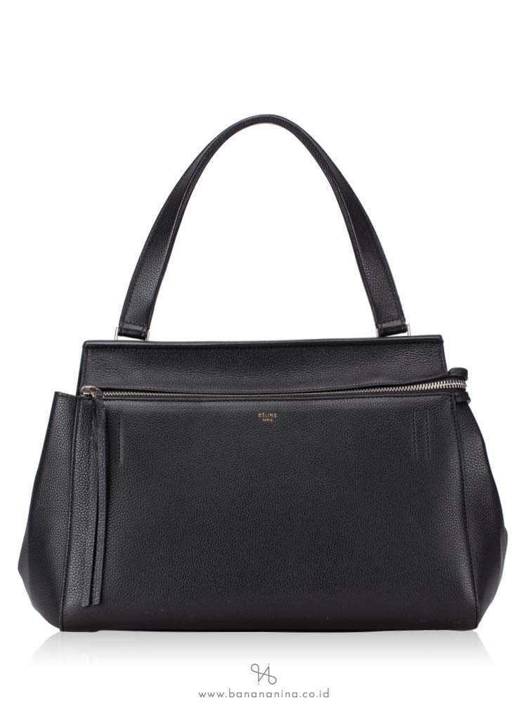 CELINE Grained Leather Medium Edge Black