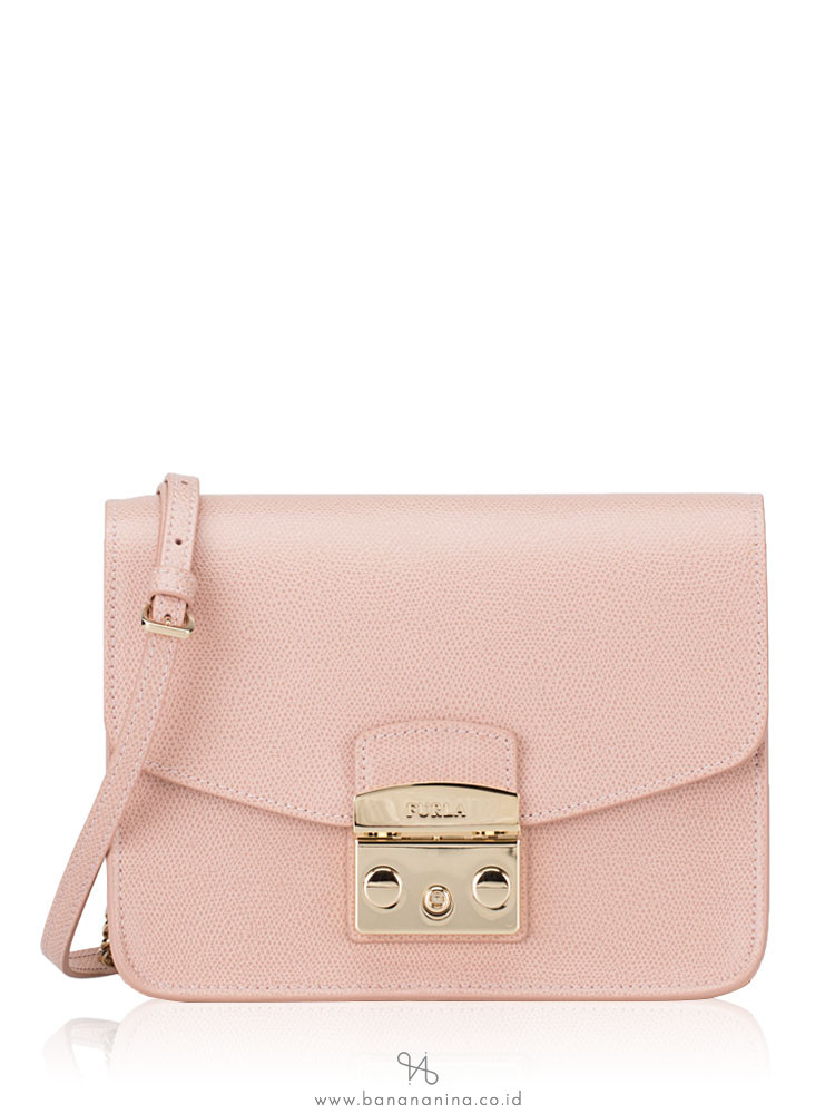 FURLA Metropolis Chain Shoulder Bag Moonstone Gold