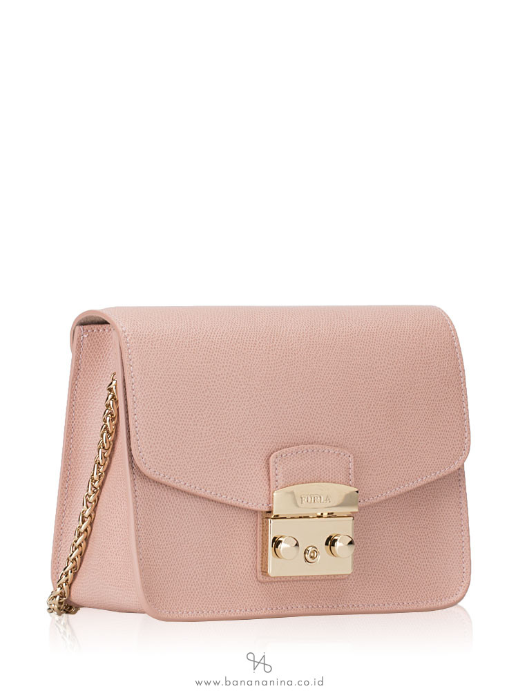 FURLA Metropolis Chain Shoulder Bag Moonstone Gold