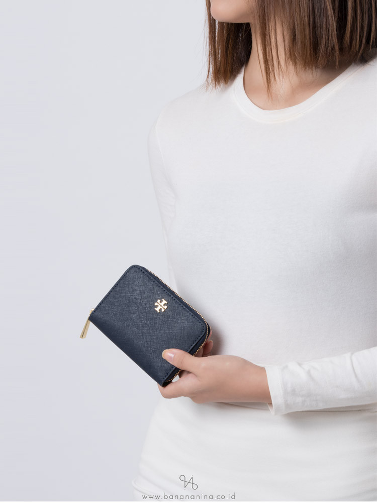 TORY BURCH Emerson Zip Coin Purse Royal Navy