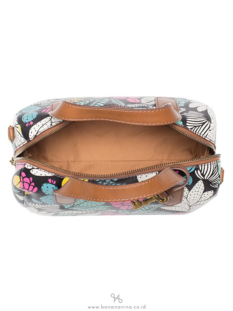 FOSSIL SHB2455992 Fiona Leather Satchel Dark Floral