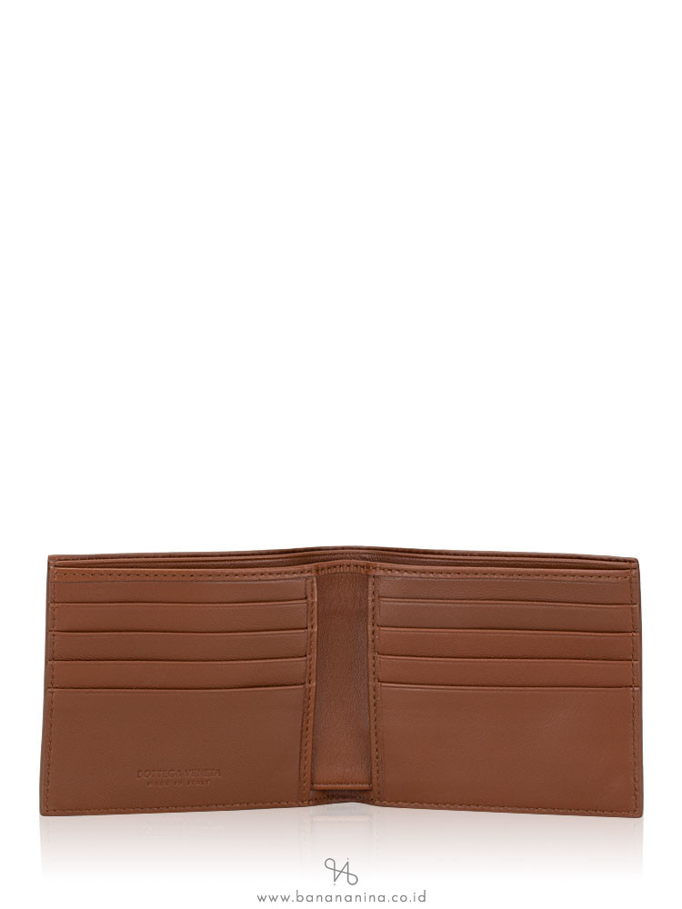 BOTTEGA VENETA Men Intrecciato Nappa Bifold Wallet Ebano