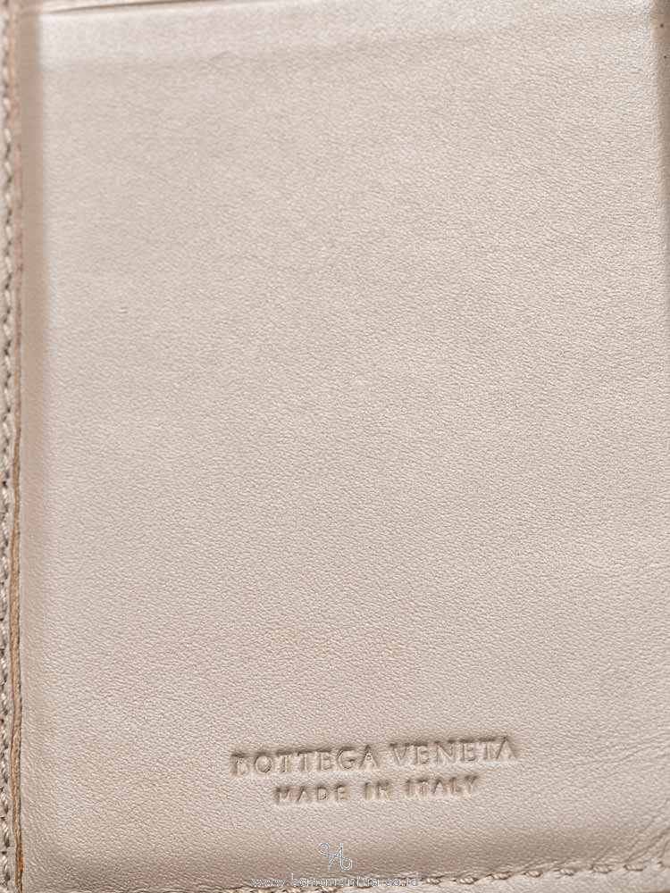 BOTTEGA VENETA Nappa Intrecciato Long Bifold Wallet Taupe