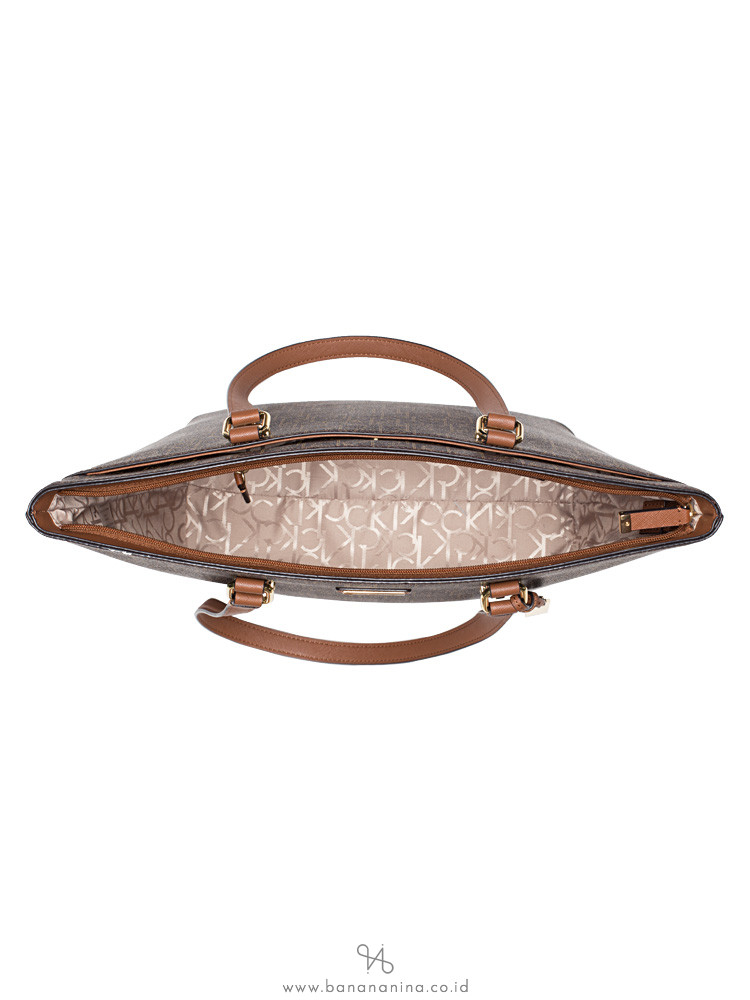 CALVIN KLEIN Logo Tote Brown Luggage
