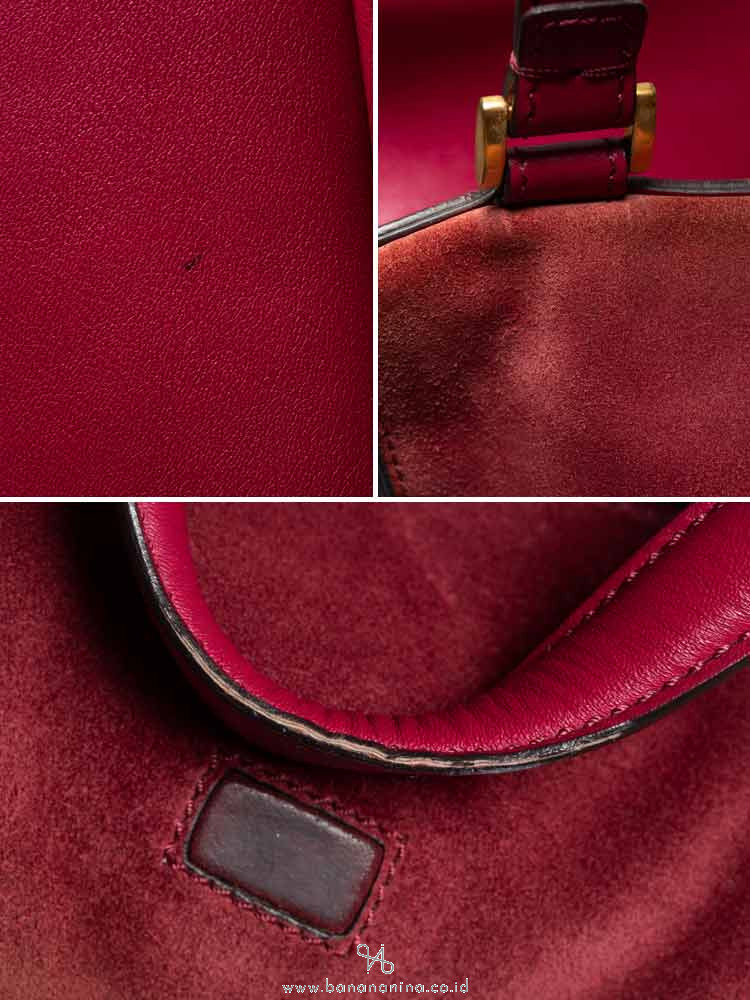 FENDI Vitello Pequin Satchel Tobacco Magenta