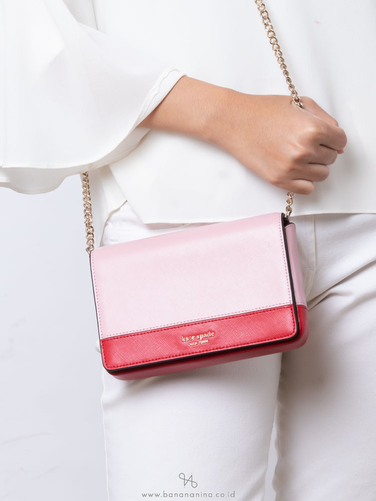 KATE SPADE Spencer Chain Wallet Crossbody Hot Chili Multi