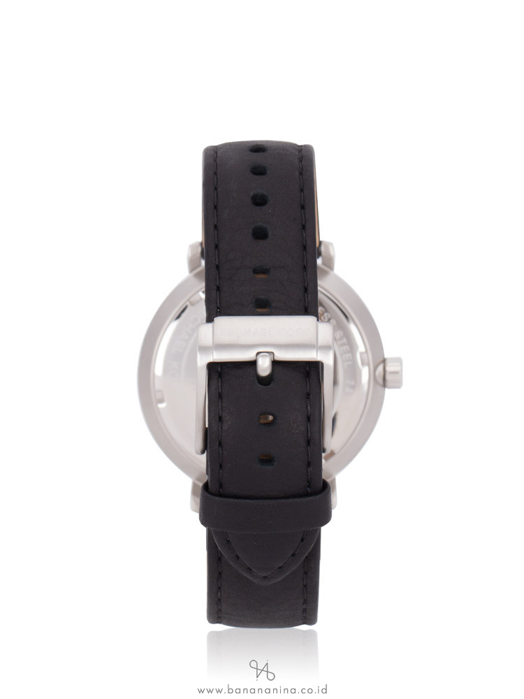 MICHAEL KORS Men MK8674 Blake Leather Strap Black Silver