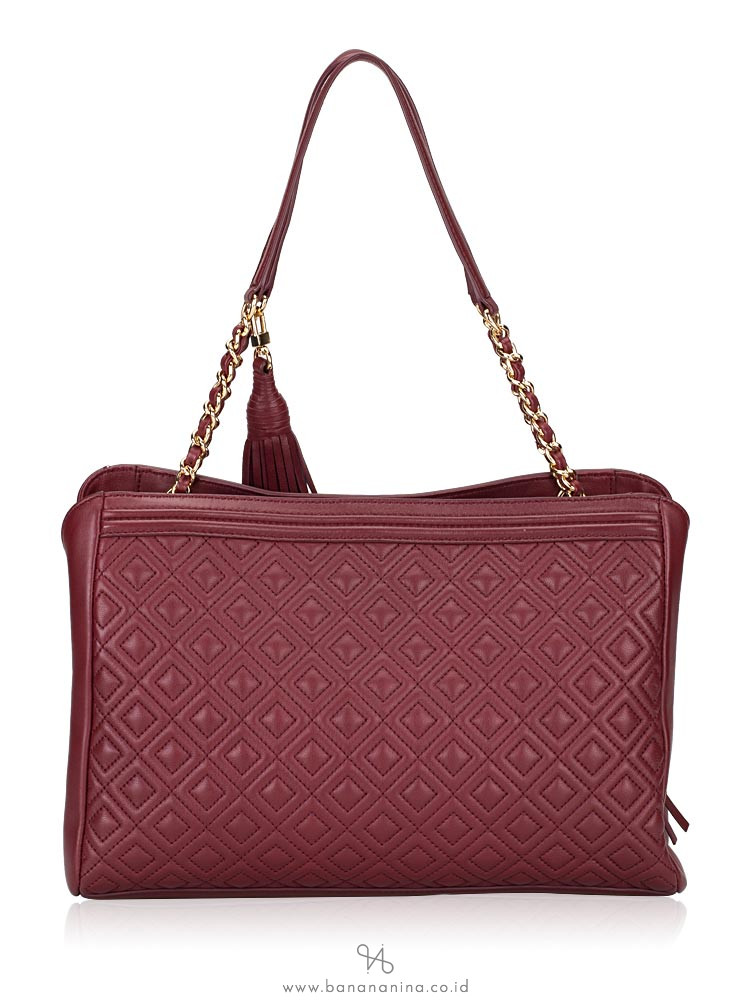 TORY BURCH Fleming Open Shoulder Bag Imperial Garnet