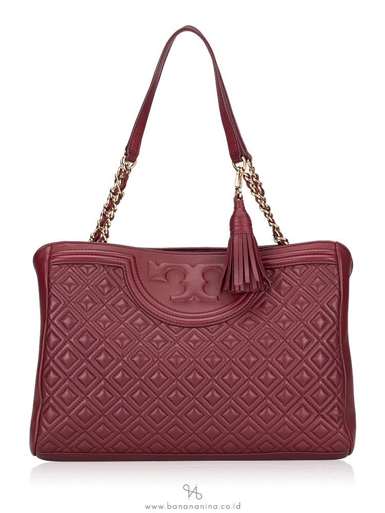 TORY BURCH Fleming Open Shoulder Bag Imperial Garnet