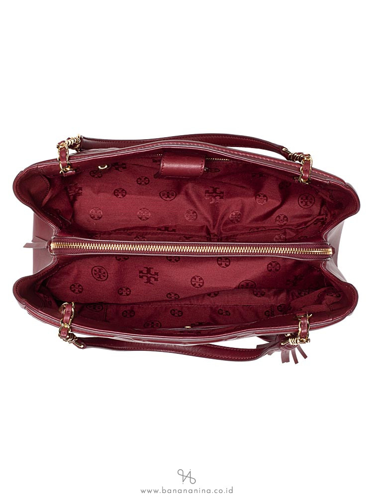 TORY BURCH Fleming Open Shoulder Bag Imperial Garnet