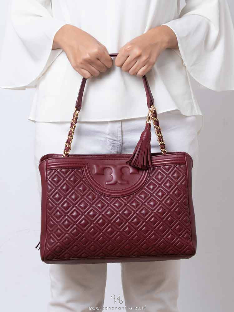 TORY BURCH Fleming Open Shoulder Bag Imperial Garnet