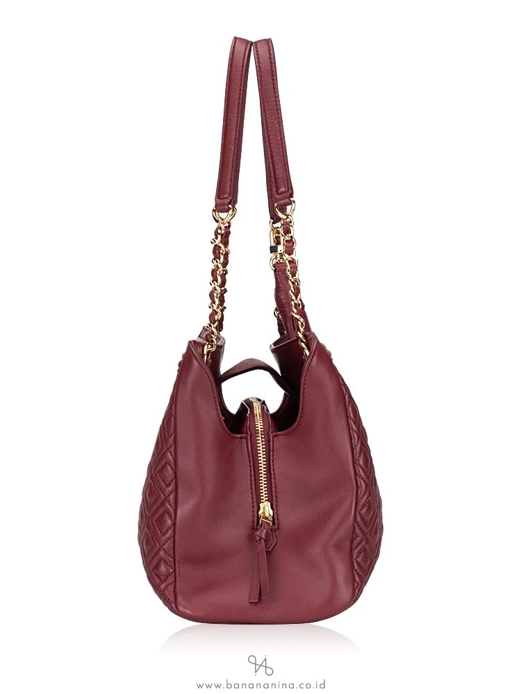 TORY BURCH Fleming Open Shoulder Bag Imperial Garnet